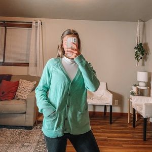 - Vintage Pendleton teal green buttons cardigan